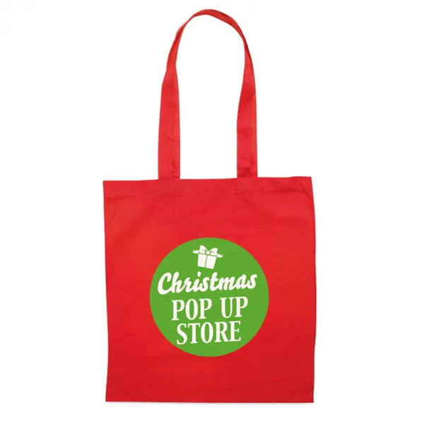 Non-woven boodschappentas met lange hengsels met bedrukking, Rood - 193787