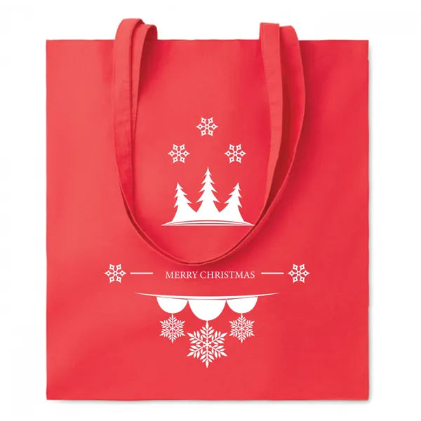Non-woven boodschappentas met lange hengsels met bedrukking, Rood - 193787