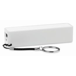 Power mate powerbank 2200 mAh met sleutelhanger, Wit - 195001