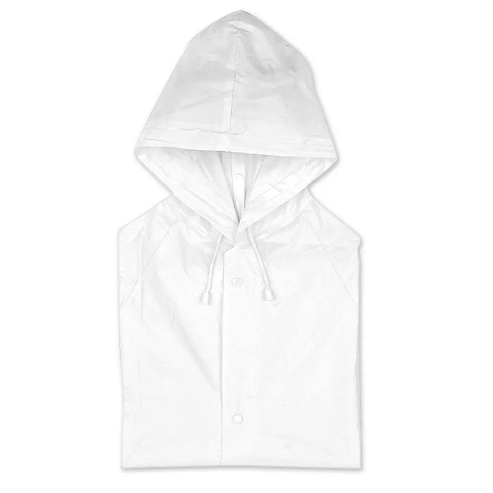 PVC regenjas met capuchon en drukknoopsluiting wit 195101