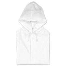 PVC Regenjas met Capuchon en Drukknoopsluiting - Wit