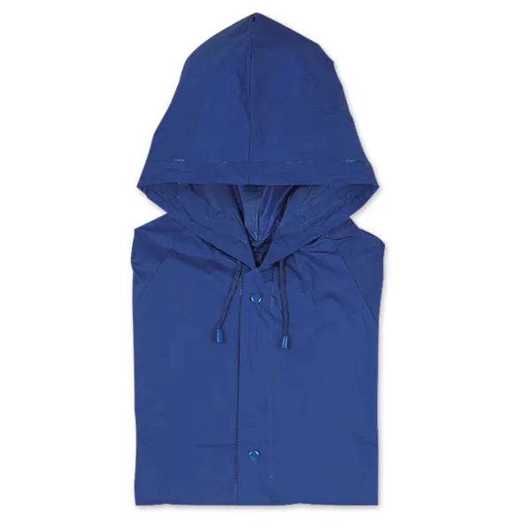 PVC regenjas met capuchon en drukknoopsluiting, Blauw - 195101