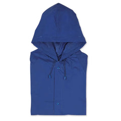 PVC Regenjas met Capuchon en Drukknoopsluiting - Blauw