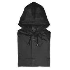 PVC Regenjas met Capuchon en Drukknoopsluiting - Zwart