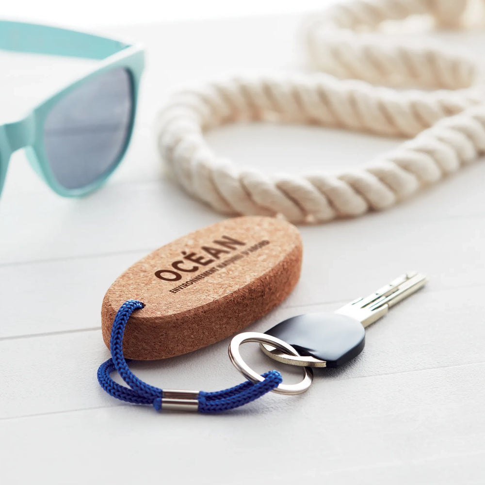 ovale kurken drijvende sleutelhanger print 196161