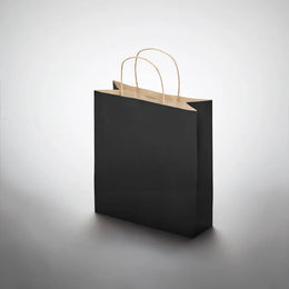 Kleine papieren geschenktas 90 g/m² detail, Zwart - 196172