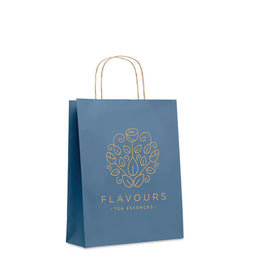 Medium papieren geschenktas 90 g/m² met bedrukking, Blauw - 196173