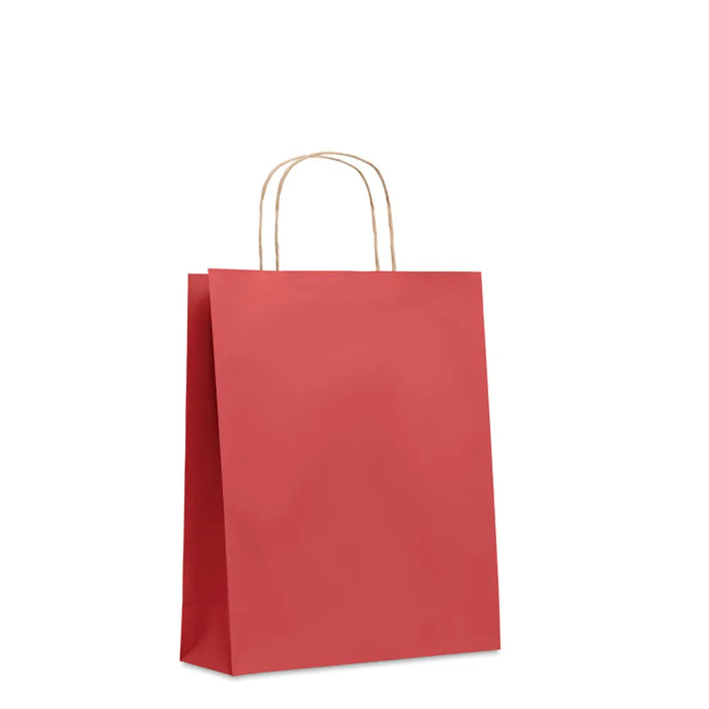 Medium papieren geschenktas 90 g/m² schuin van voren, Rood - 196173