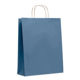 Grote papieren geschenktas 90 gr/m² schuin van voren, Blauw - 196174