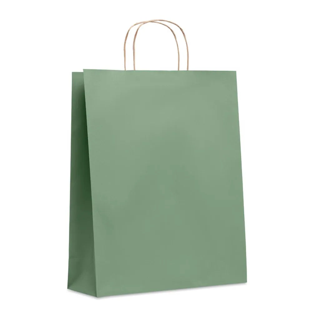 Grote papieren geschenktas 90 gr/m² schuin van voren, Groen - 196174