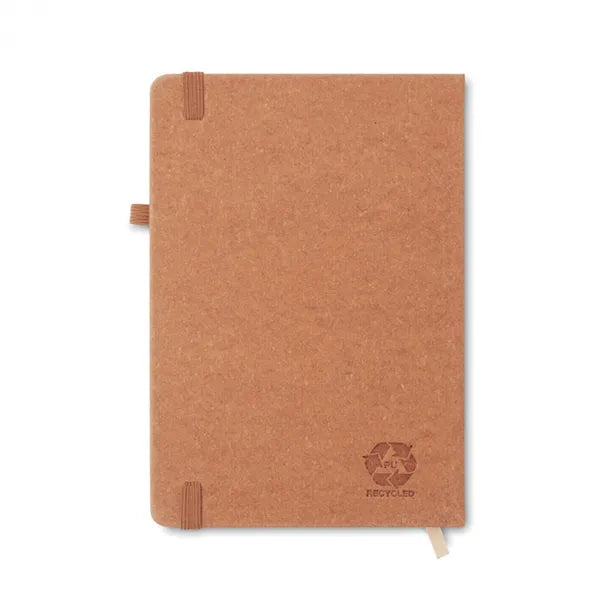 A5 notitieboekje met gerecyclede PU kaft 80 gelinieerde pagina's, Bruin - 196220