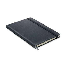 A5 notitieboekje met gerecyclede PU kaft 80 gelinieerde pagina's, Zwart - 196220