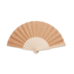 Houten waaier met kurken afwerking, Beige - 196232