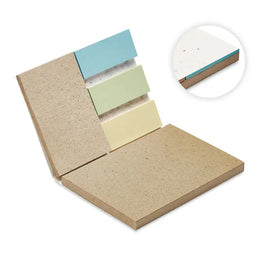 Groeipapier memoblok met 50 plakbriefjes van graspapier geopend, Beige - 196235