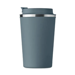Dubbelwandige RVS tumbler 350 ml met PP deksel, Blauw - 196276