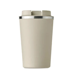 Dubbelwandige RVS Tumbler 350 ml met PP Deksel - Beige