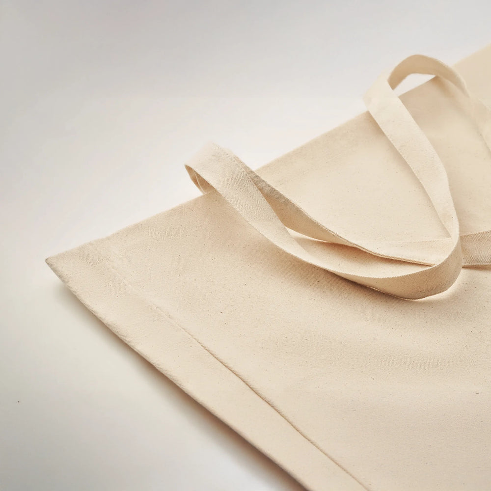 Boodschappentas van gerecycled canvas detail, Beige - 196379