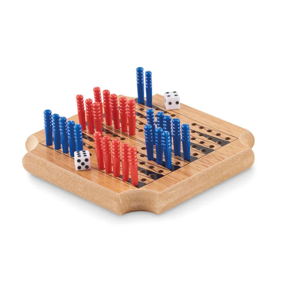 Kurken onderzetterset met vier spellen, Bruin - 196382