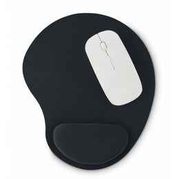 Ergonomische EVA muismat met polssteun bovenaanzicht met muis, Zwart - 196411