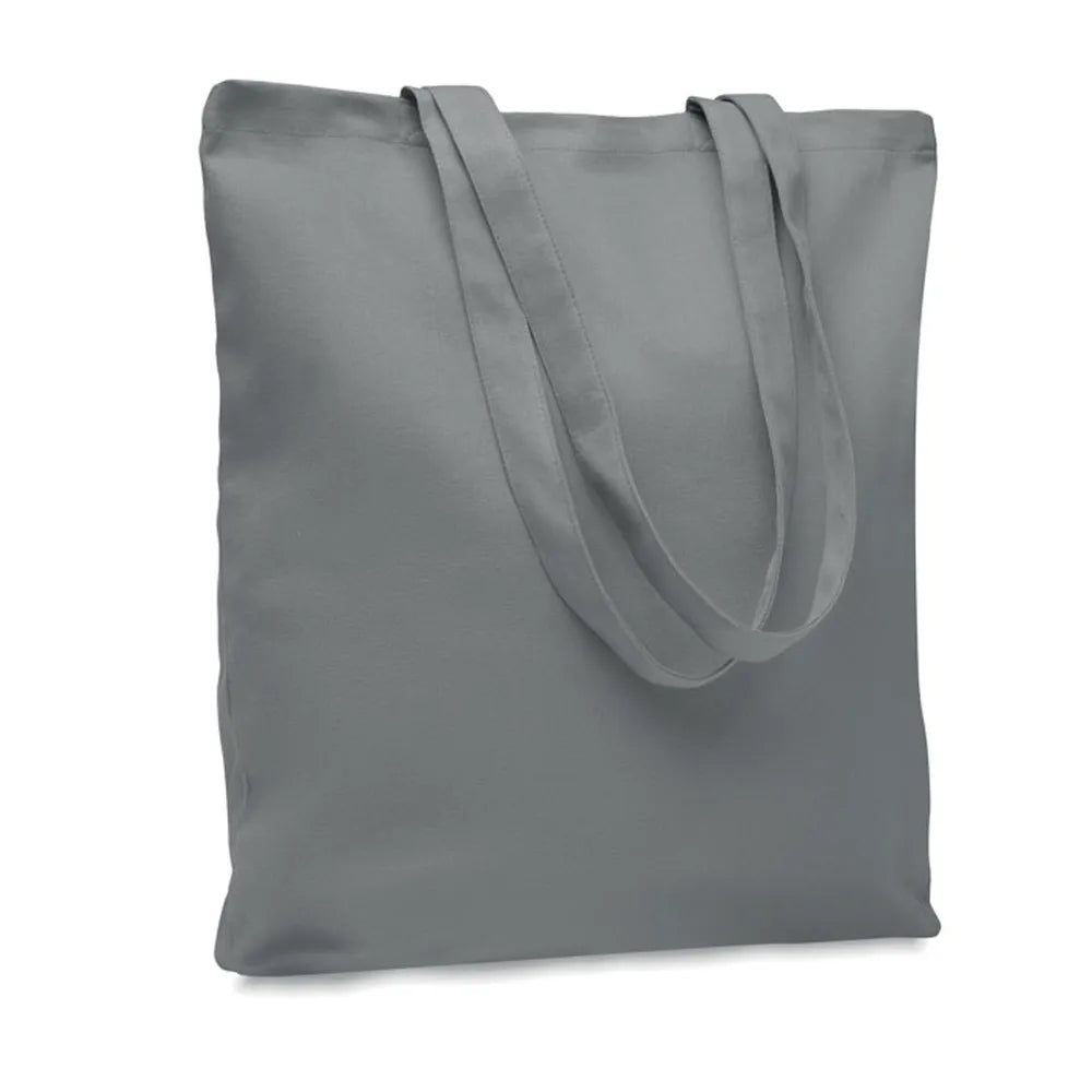Canvas boodschappentas met lange hengsels, Grijs - 196442