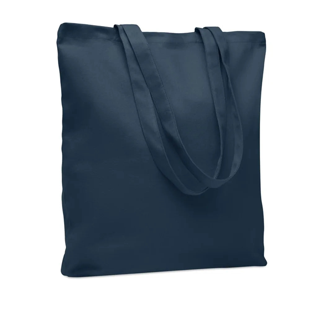 Canvas boodschappentas met lange hengsels, Marineblauw - 196442