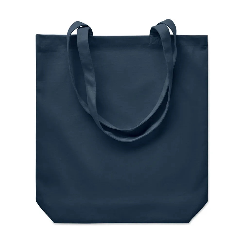 Canvas boodschappentas met lange hengsels, Marineblauw - 196442