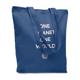 Canvas boodschappentas met lange hengsels met bedrukking, Blauw - 196442