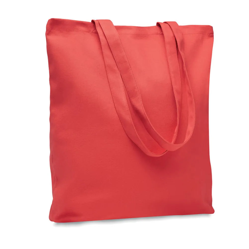 Canvas boodschappentas met lange hengsels, Rood - 196442