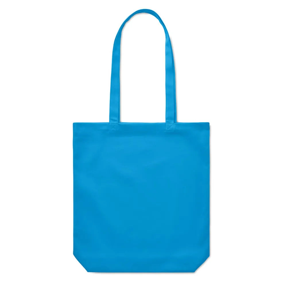 Canvas boodschappentas met lange hengsels, Turquoise - 196442