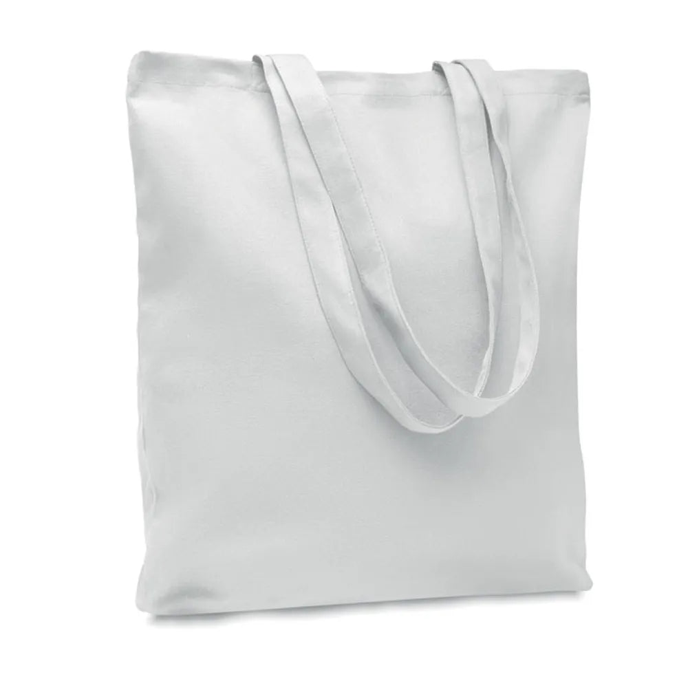 Canvas boodschappentas met lange hengsels, Wit - 196442