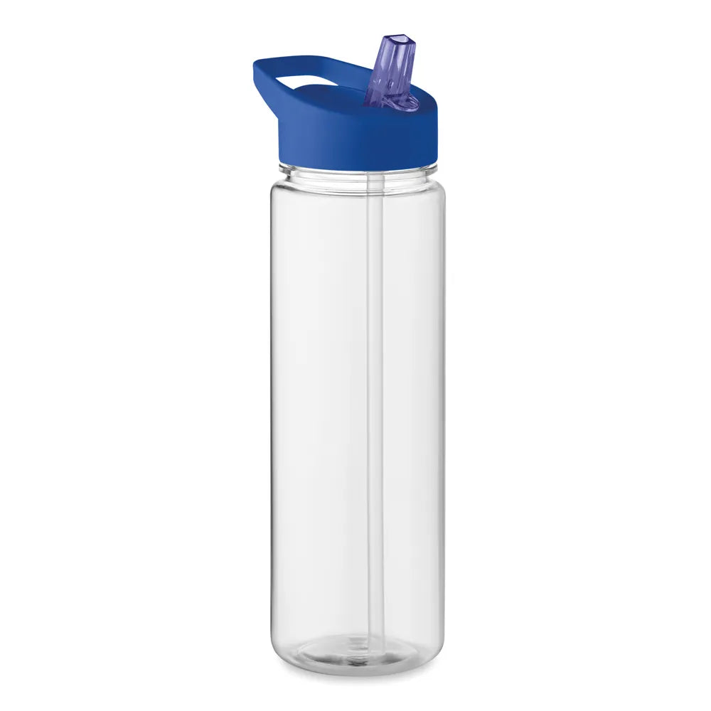 Essentix rPET drinkfles met flip-top rietje 650 ml bovenaanzicht, Blauw - 196467