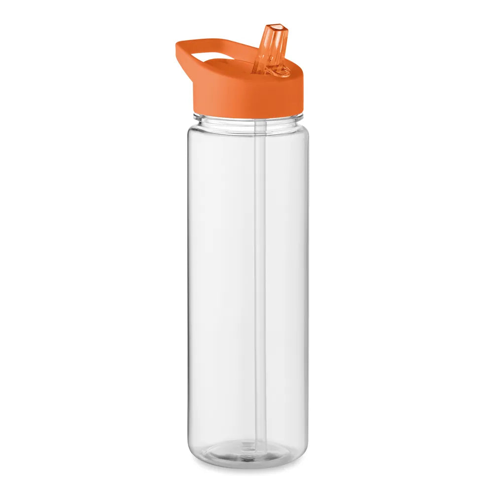 Essentix rPET drinkfles met flip-top rietje 650 ml bovenaanzicht, Oranje - 196467