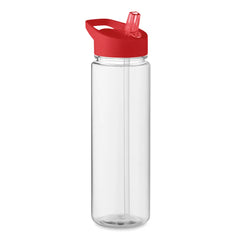 Essentix RPET Drinkfles met Flip-Top Rietje – 650 ml - Rood