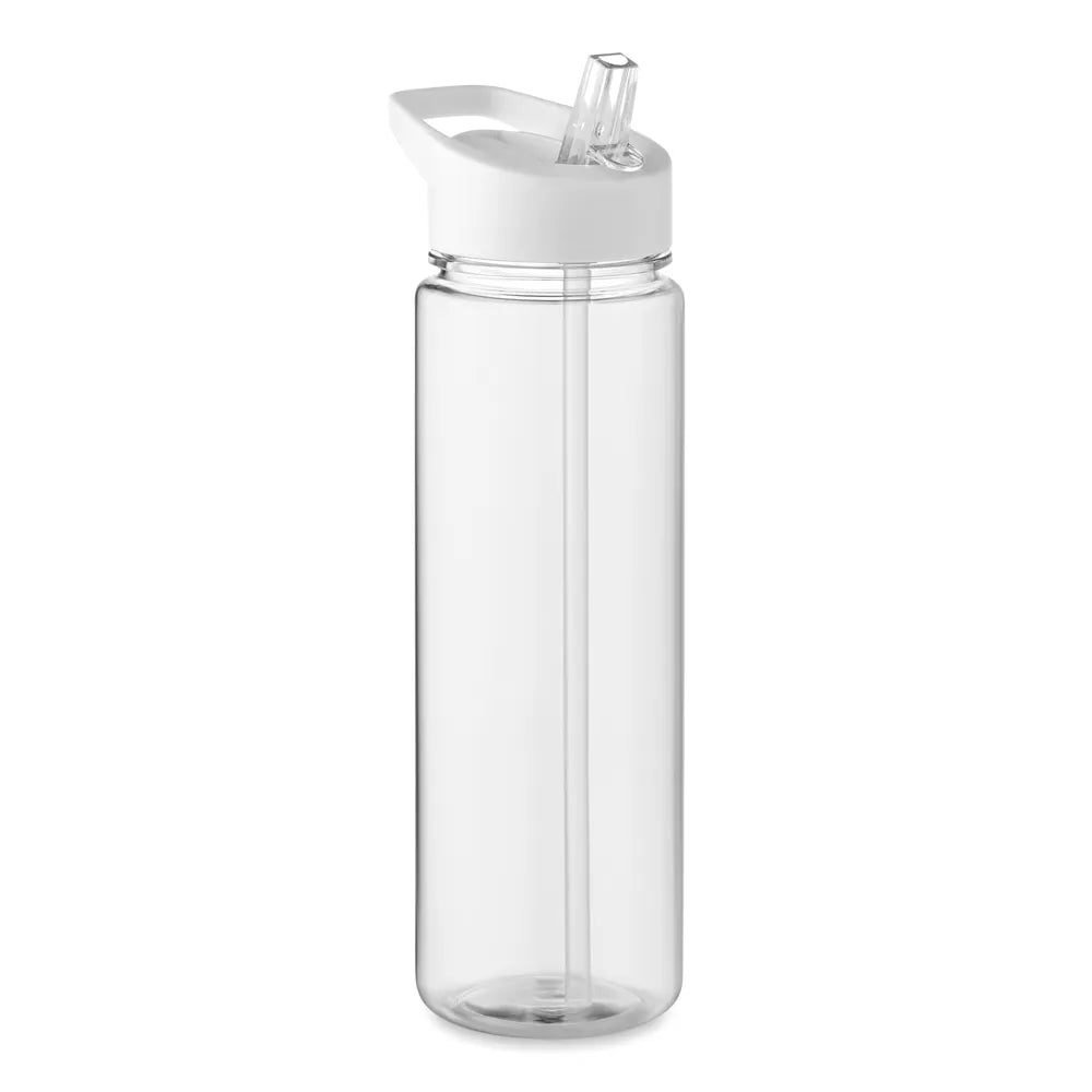 Essentix rPET drinkfles met flip-top rietje 650 ml bovenaanzicht, Wit - 196467
