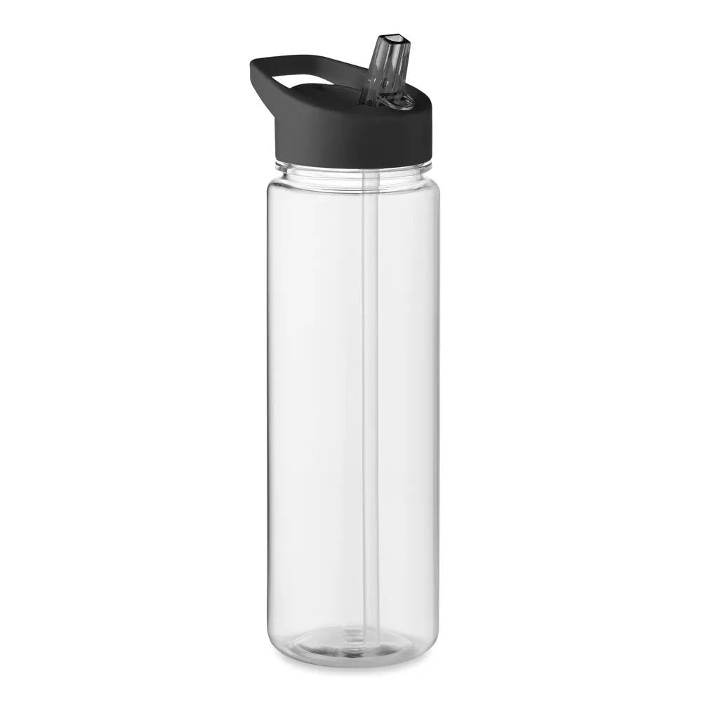 Essentix rPET drinkfles met flip-top rietje 650 ml bovenaanzicht, Zwart - 196467