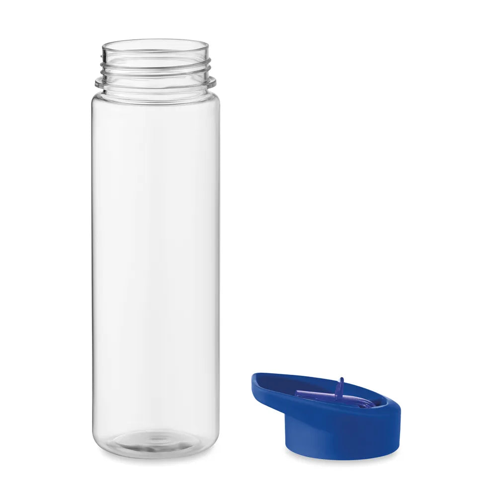 Essentix rPET drinkfles met flip-top rietje 650 ml met losse dop, Blauw - 196467