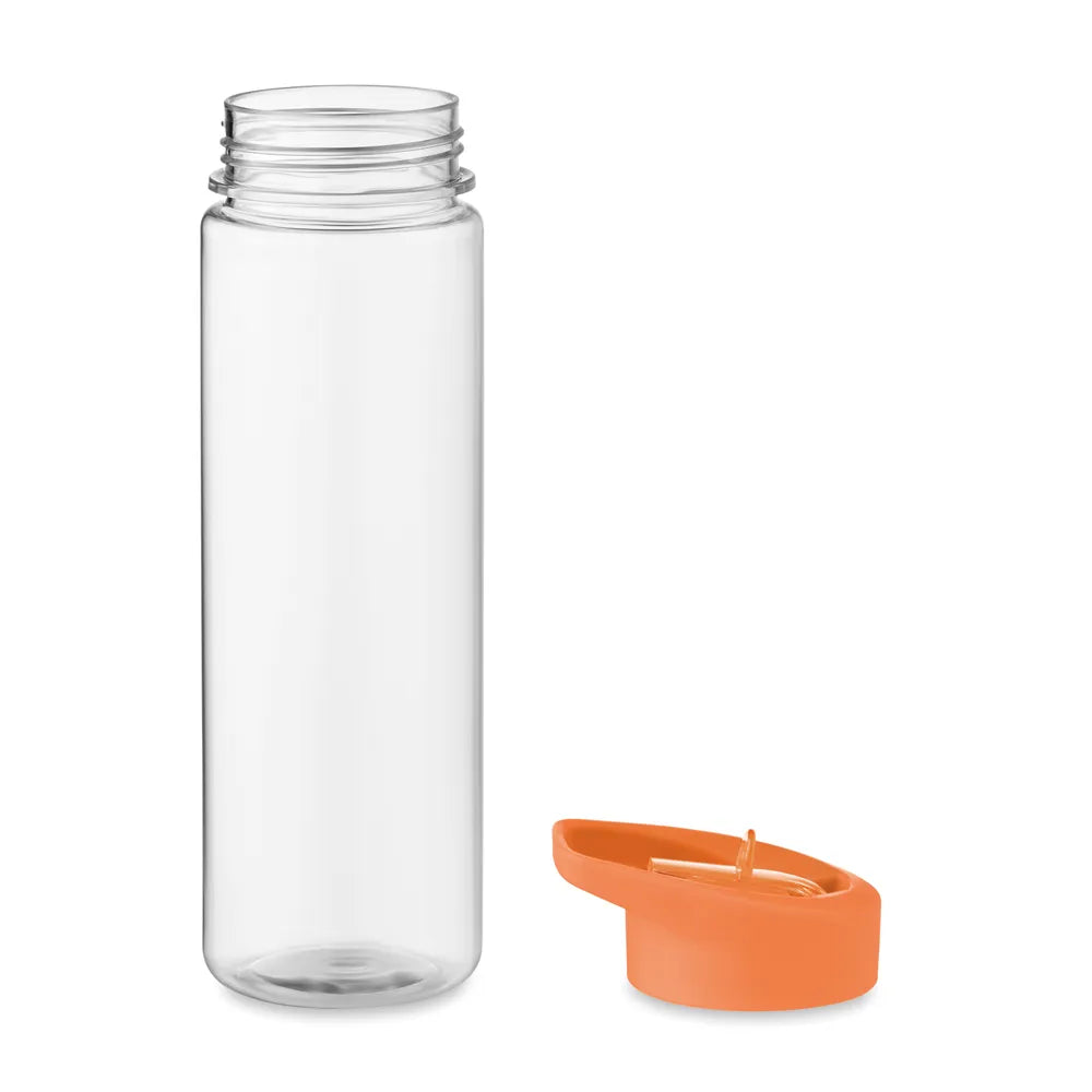 Essentix rPET drinkfles met flip-top rietje 650 ml met losse dop, Oranje - 196467