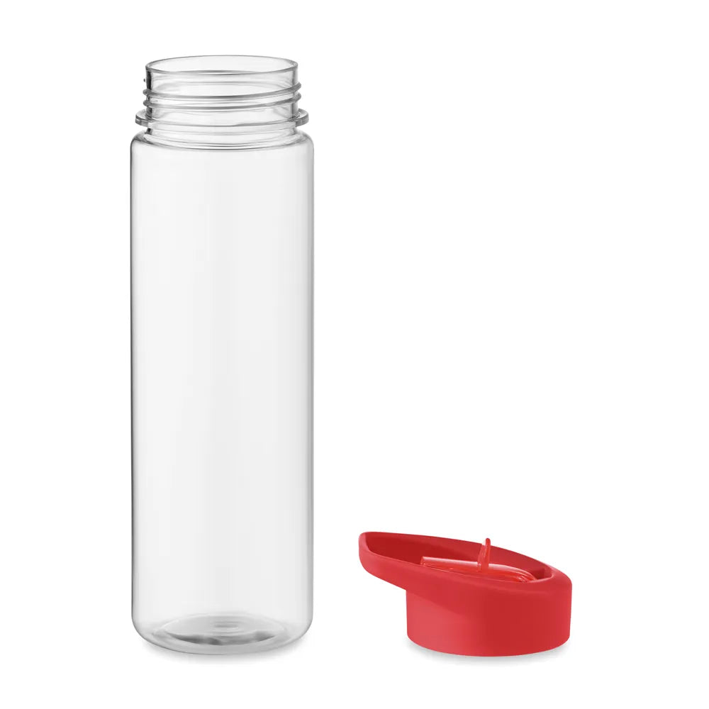 Essentix rPET drinkfles met flip-top rietje 650 ml met losse dop, Rood - 196467