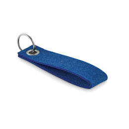 Rechthoekige rPET vilten sleutelhanger, Blauw - 196508