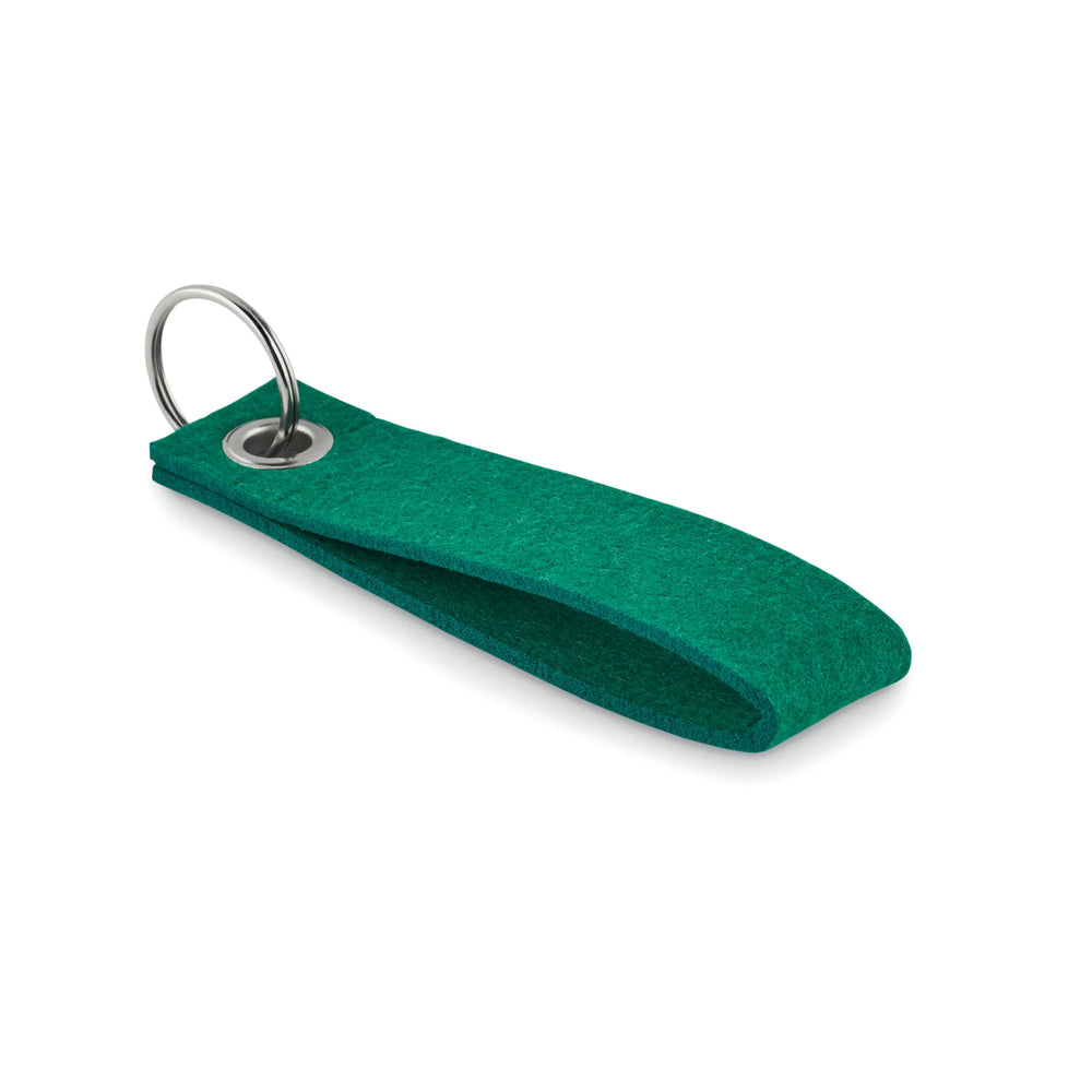 Rechthoekige rPET vilten sleutelhanger, Groen - 196508