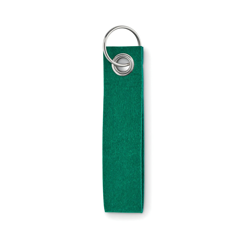 Rechthoekige rPET vilten sleutelhanger zijkant, Groen - 196508