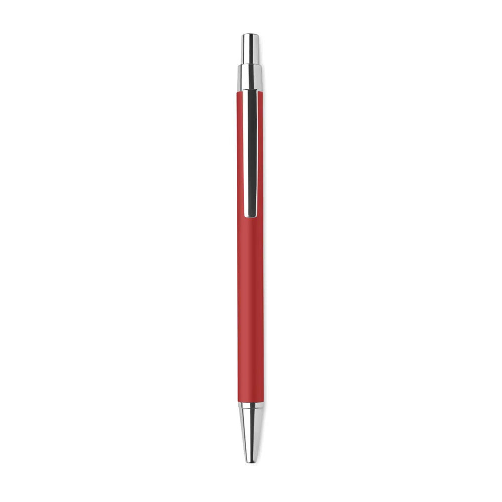 Gerecyclede aluminium balpen met drukknop, Rood - 196560
