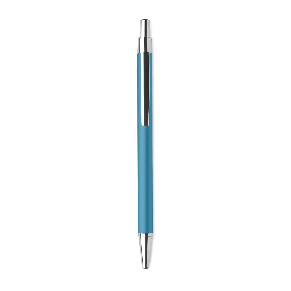 Gerecyclede aluminium balpen met drukknop, Turquoise - 196560