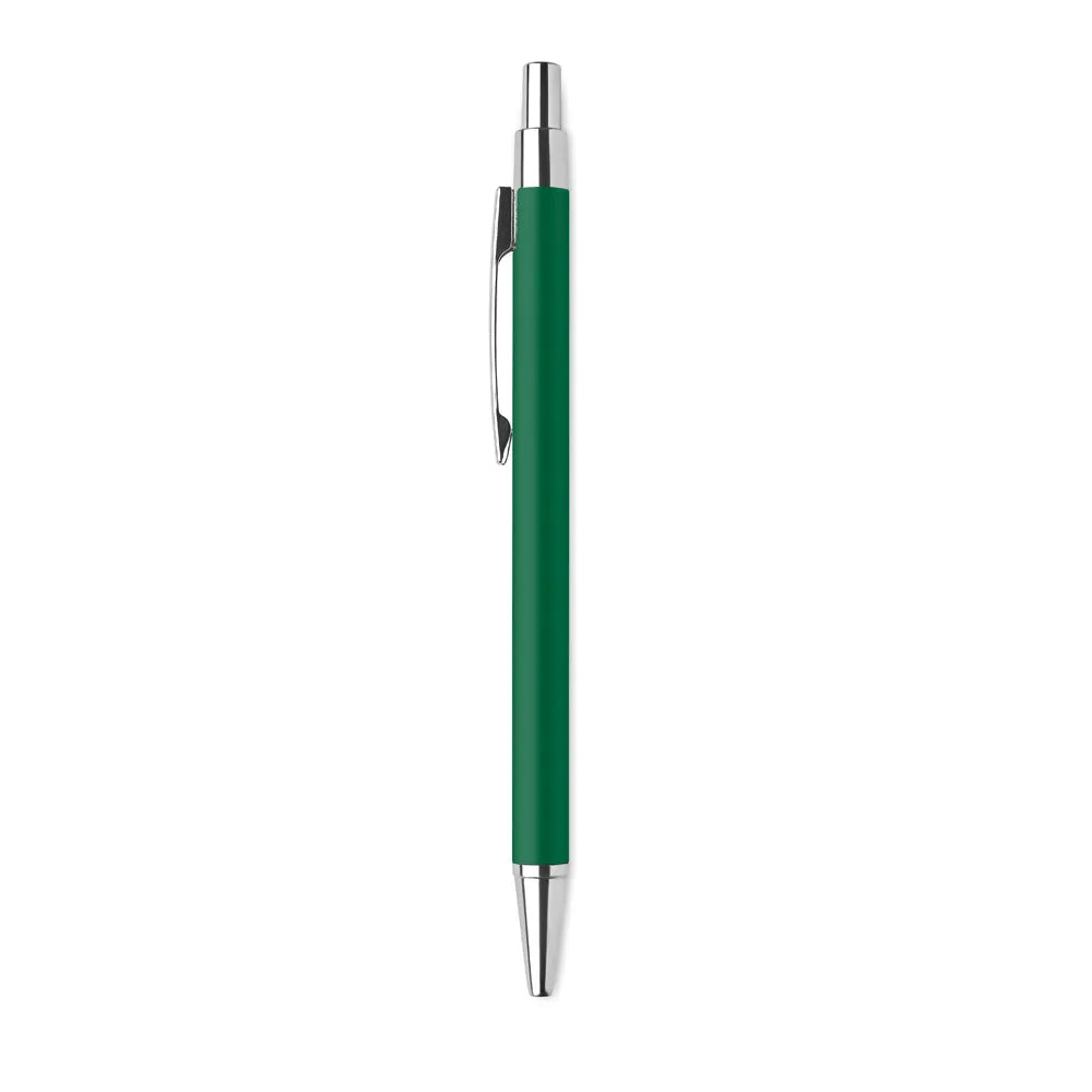 Gerecyclede aluminium balpen met drukknop zijaanzicht, Groen - 196560