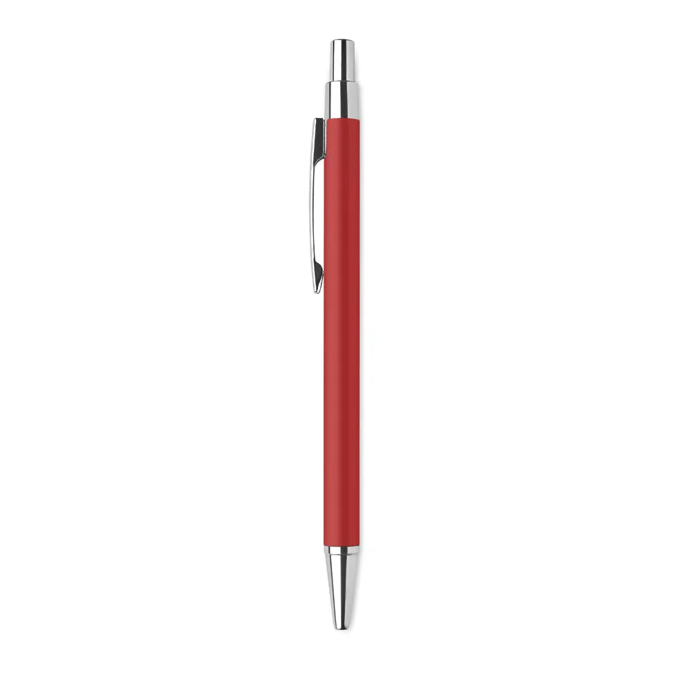 Gerecyclede aluminium balpen met drukknop zijaanzicht, Rood - 196560