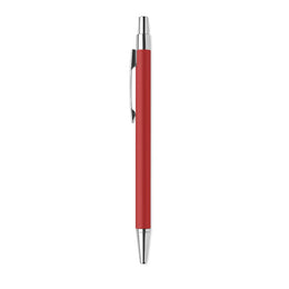 Gerecyclede aluminium balpen met drukknop zijaanzicht, Rood - 196560