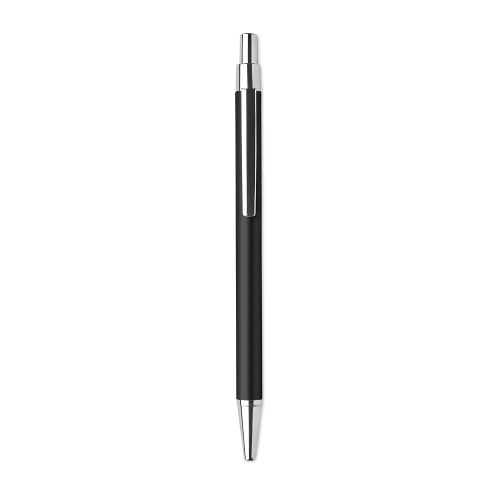 Gerecyclede aluminium balpen met drukknop, Zwart - 196560