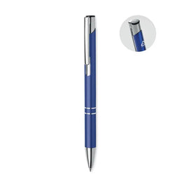 Gerecyclede aluminium balpen met drukknop, Blauw - 196561