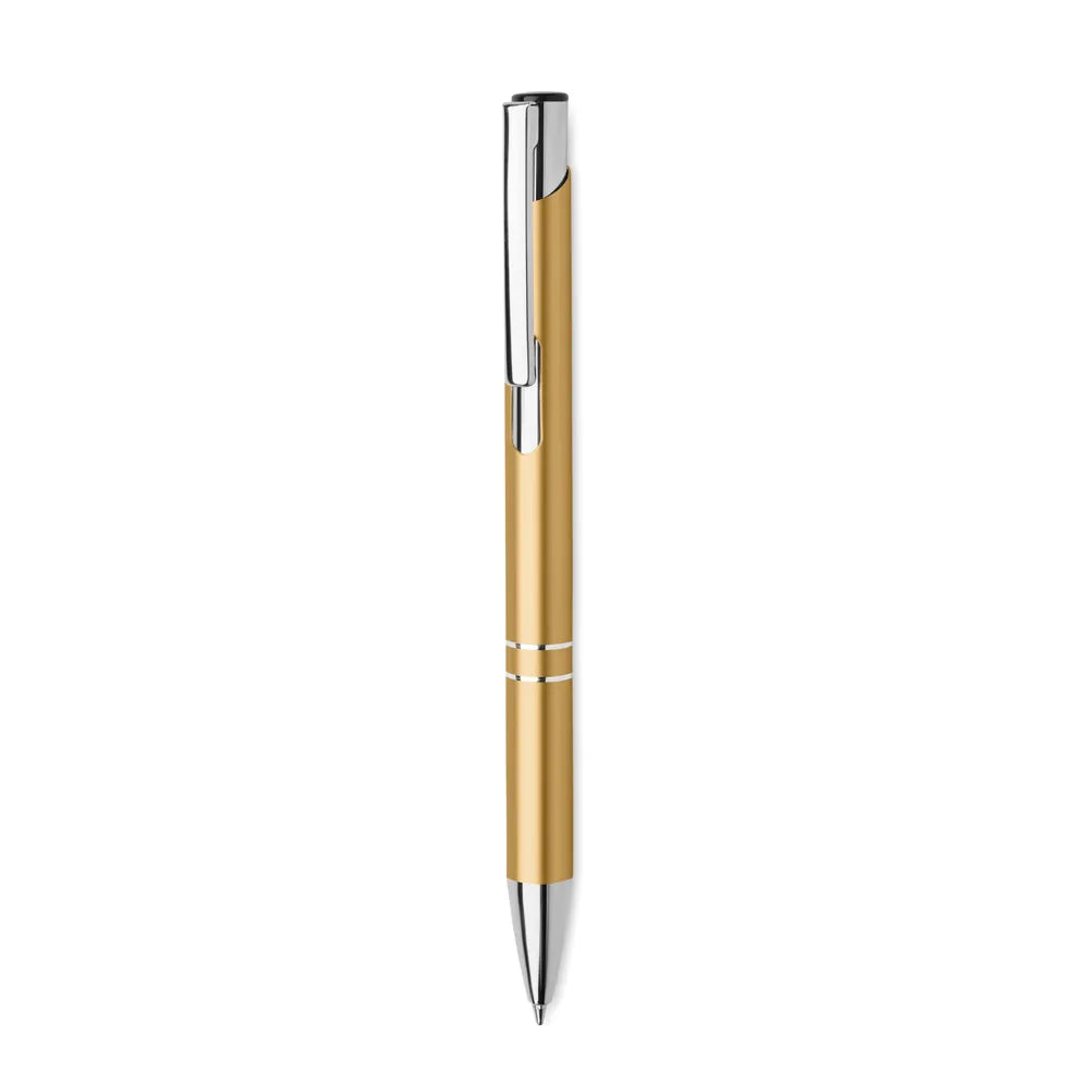 gerecyclede aluminium balpen met drukknop gold side 196561
