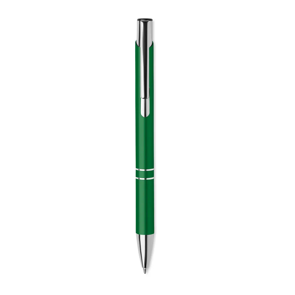Gerecyclede aluminium balpen met drukknop, Groen - 196561